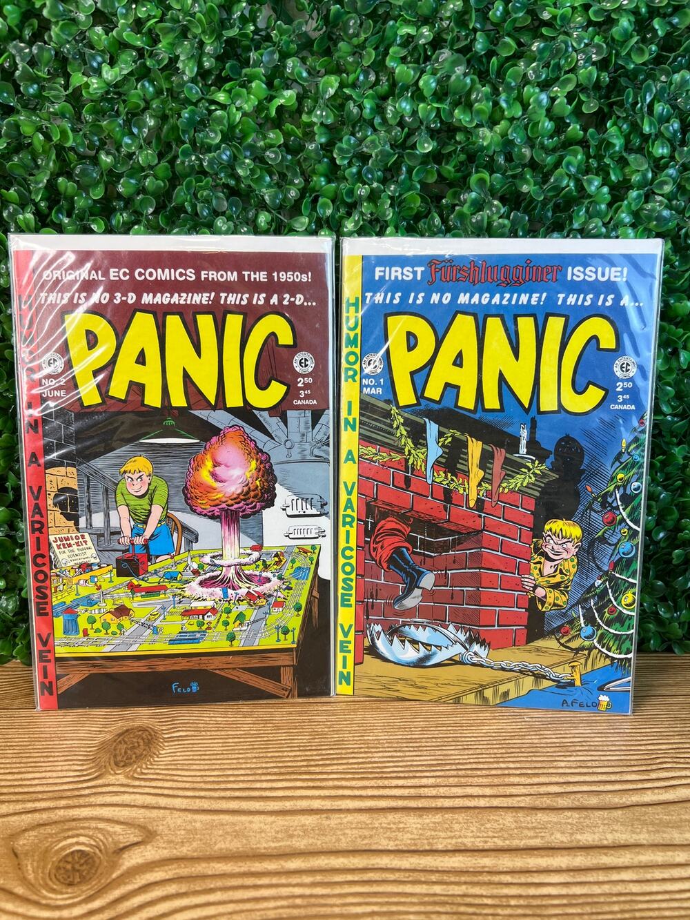 Bundle of Vintage Panic First Furshlugginer Issue NO 1 March NO 2 Comic Books